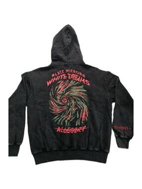 Allegory Black Mirrors White Dreams Hoodie Washed Black Mens M NIB